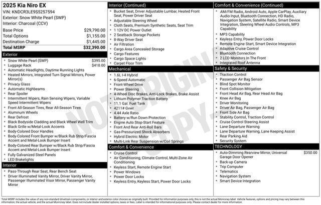 new 2025 Kia Niro car, priced at $26,765