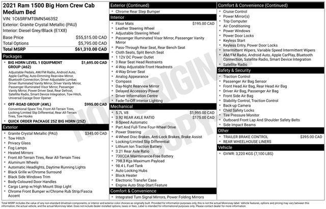 used 2021 Ram 1500 car, priced at $33,599
