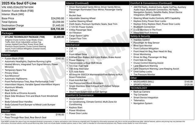 new 2025 Kia Soul car, priced at $24,426