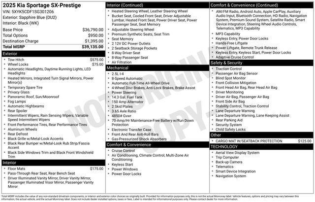 new 2025 Kia Sportage car, priced at $33,113