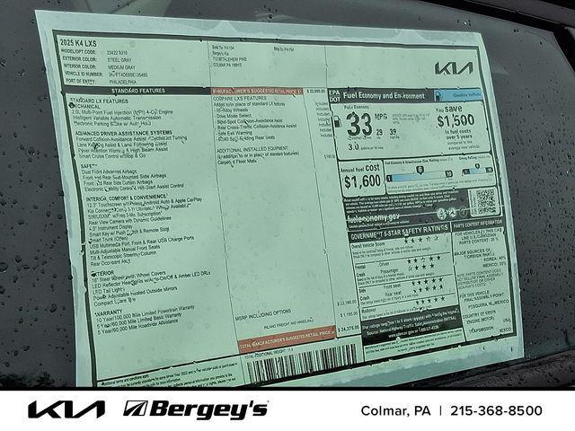 new 2025 Kia K4 car, priced at $23,882