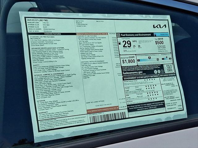 new 2025 Kia K5 car, priced at $31,395