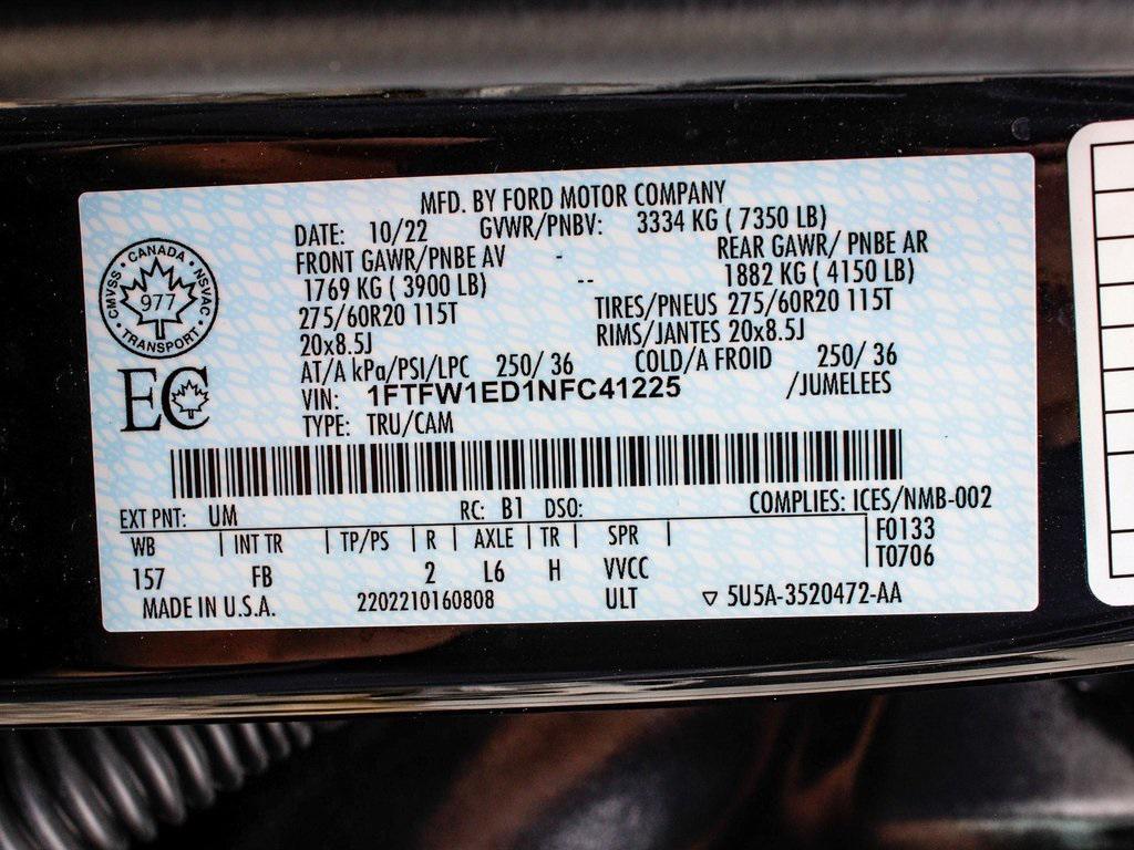 used 2022 Ford F-150 car, priced at $37,890