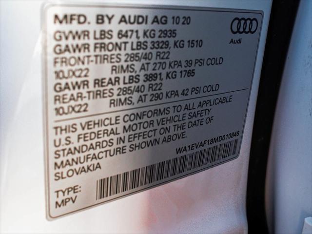 used 2021 Audi Q8 car, priced at $36,990