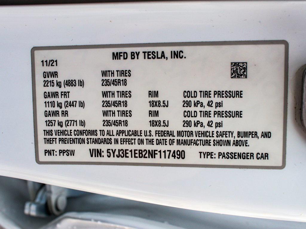 used 2022 Tesla Model 3 car, priced at $23,890