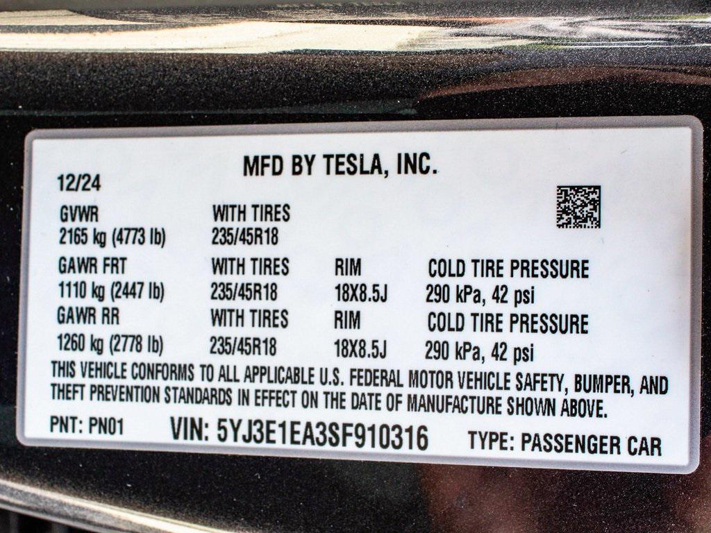 used 2025 Tesla Model 3 car, priced at $33,450