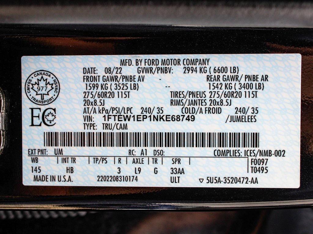 used 2022 Ford F-150 car, priced at $37,450