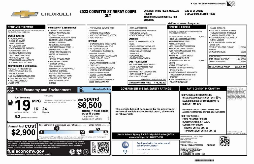 used 2023 Chevrolet Corvette car, priced at $74,973