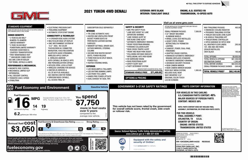 used 2021 GMC Yukon car, priced at $53,973