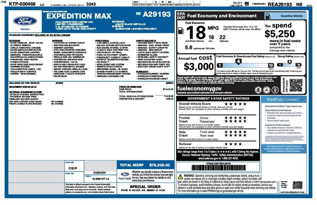 used 2024 Ford Expedition Max car, priced at $51,373
