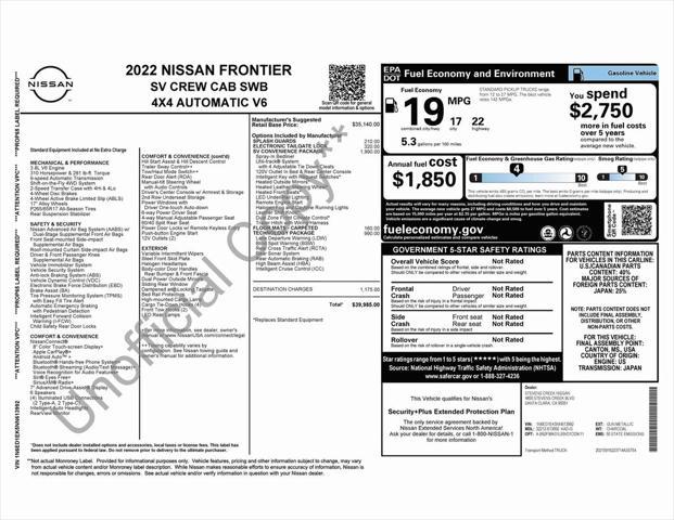 used 2022 Nissan Frontier car, priced at $27,575