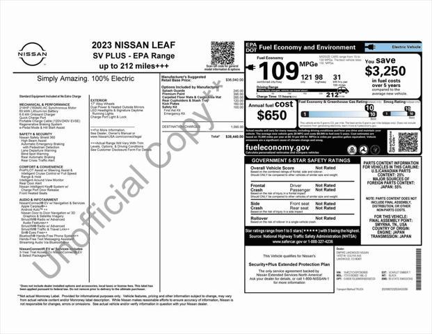 used 2023 Nissan Leaf car, priced at $21,973