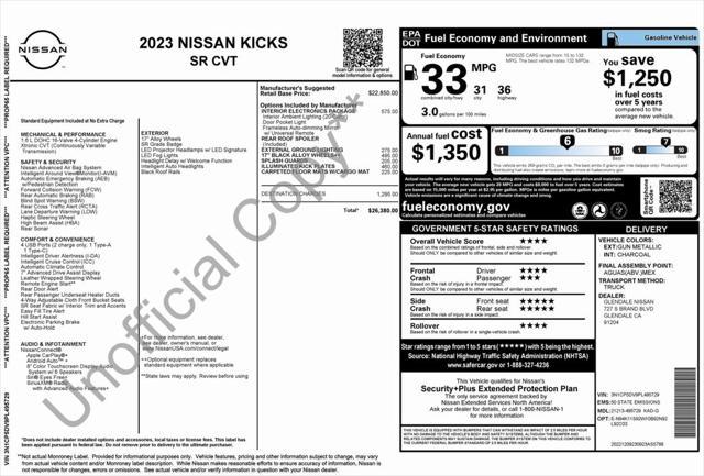 used 2023 Nissan Kicks car, priced at $19,375