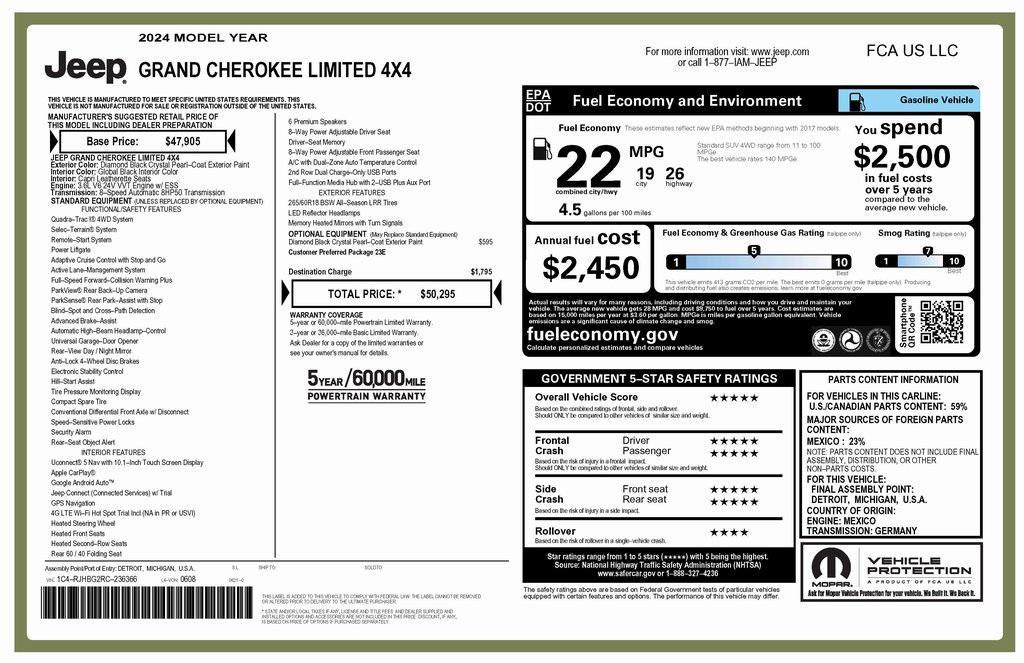 used 2024 Jeep Grand Cherokee car, priced at $34,173