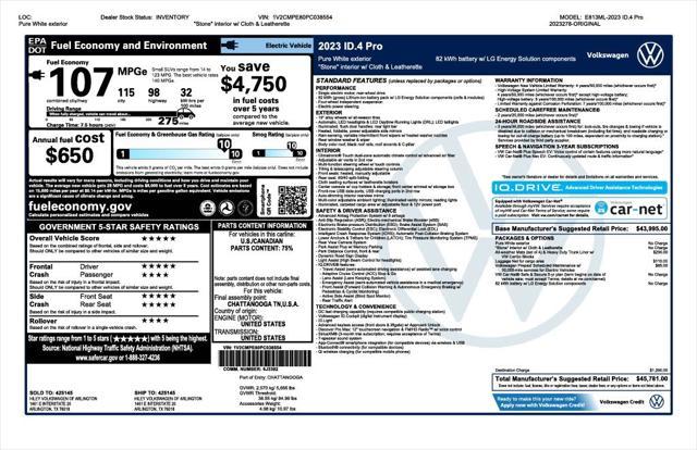 used 2023 Volkswagen ID.4 car, priced at $23,973