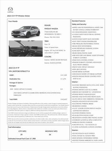 used 2023 Mazda CX-9 car, priced at $31,373