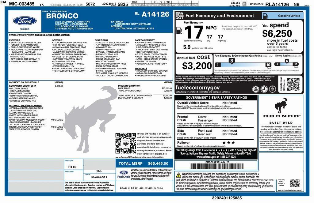used 2024 Ford Bronco car, priced at $54,473
