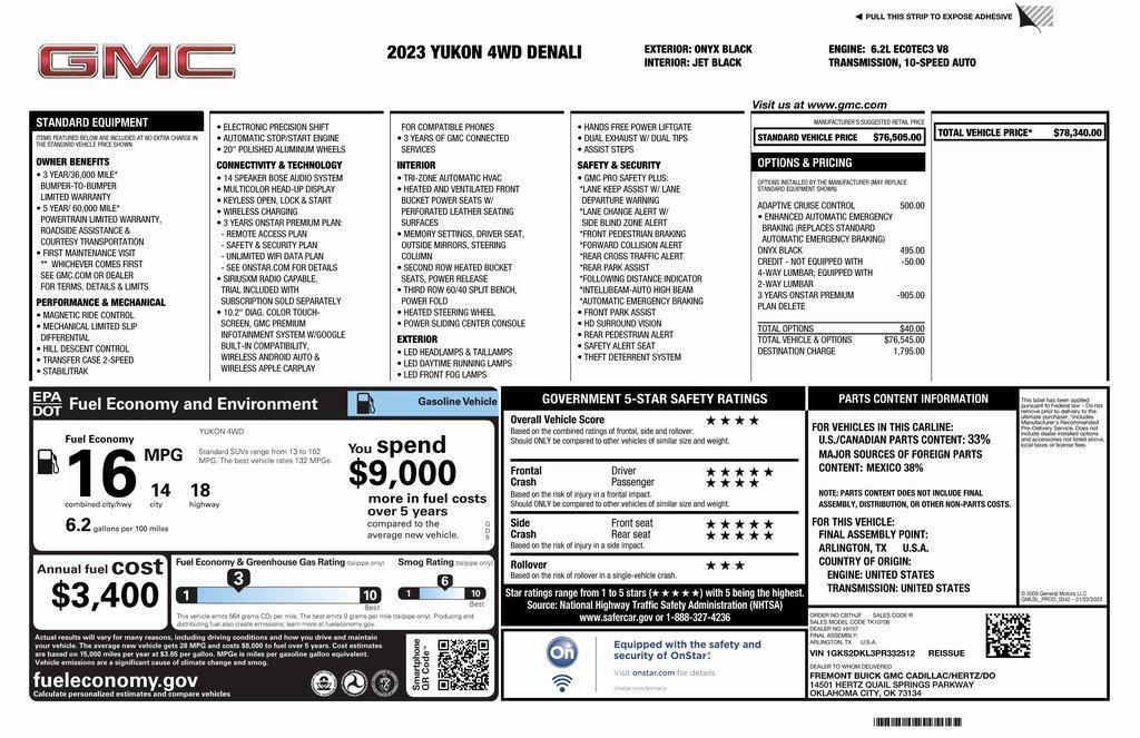 used 2023 GMC Yukon car, priced at $59,673
