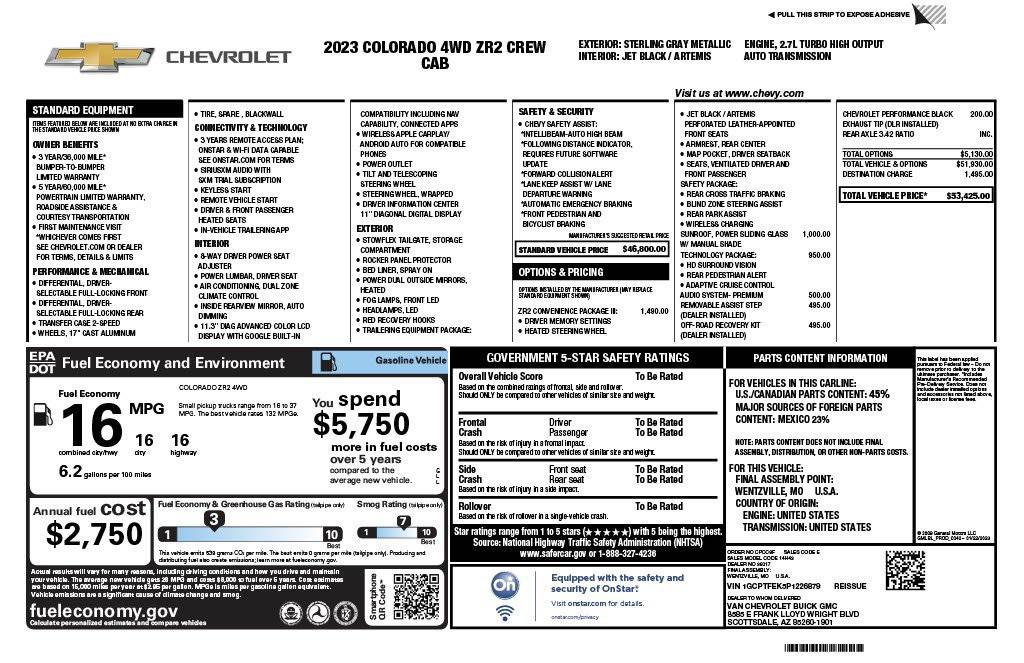 used 2023 Chevrolet Colorado car, priced at $41,173