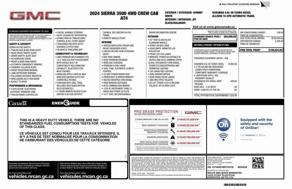 used 2024 GMC Sierra 3500 car, priced at $78,973