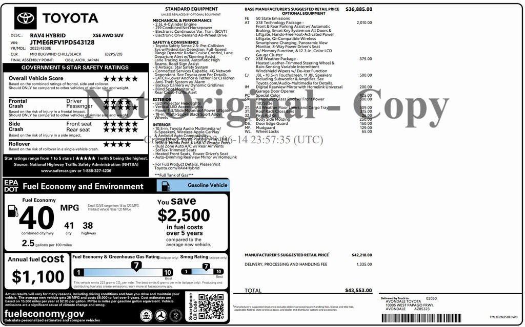 used 2023 Toyota RAV4 Hybrid car, priced at $31,973