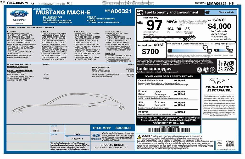 used 2021 Ford Mustang Mach-E car, priced at $22,973