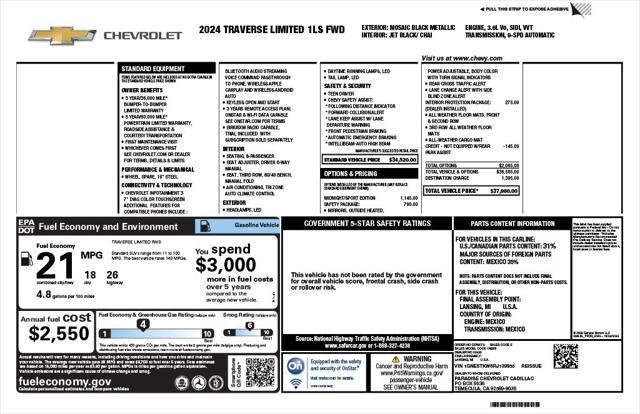 used 2024 Chevrolet Traverse car, priced at $32,973