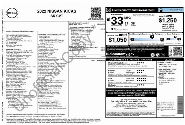 used 2022 Nissan Kicks car, priced at $19,075