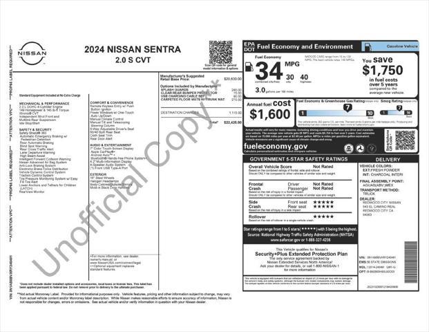 used 2024 Nissan Sentra car, priced at $17,773