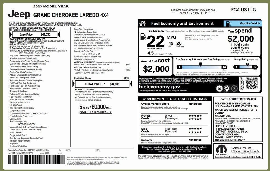 used 2023 Jeep Grand Cherokee car, priced at $26,973