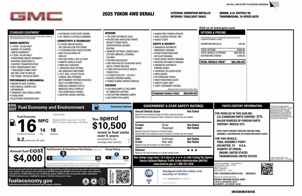 used 2025 GMC Yukon car, priced at $76,973