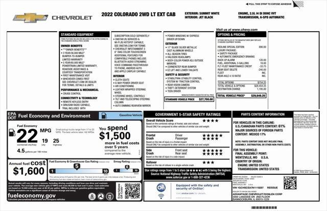 used 2022 Chevrolet Colorado car, priced at $19,073