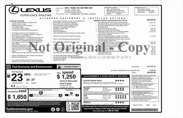 used 2019 Lexus RX 350 car, priced at $33,495
