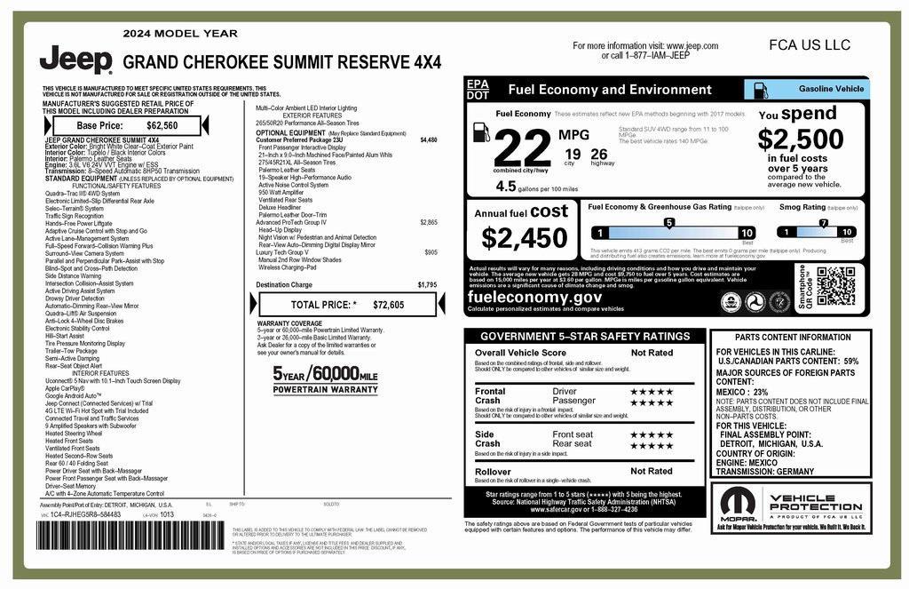 used 2024 Jeep Grand Cherokee car, priced at $44,775