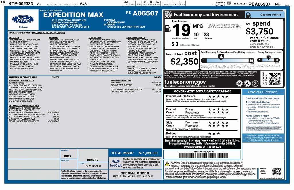used 2023 Ford Expedition Max car, priced at $37,873