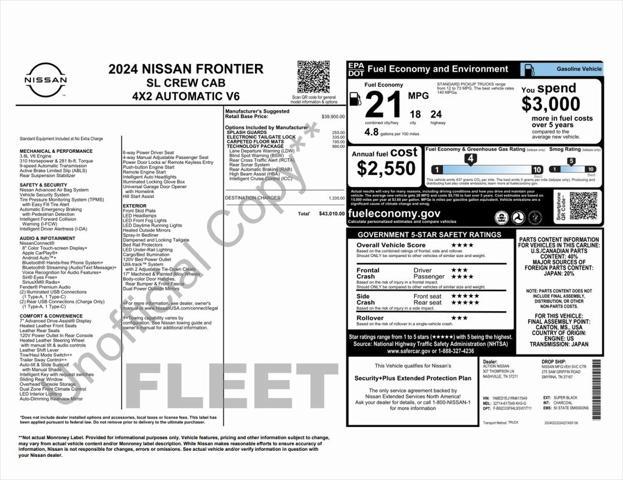 used 2024 Nissan Frontier car, priced at $36,873