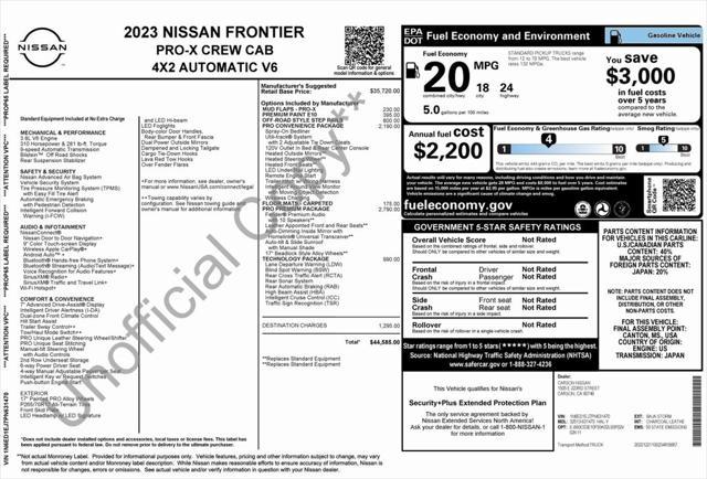 used 2023 Nissan Frontier car, priced at $34,073