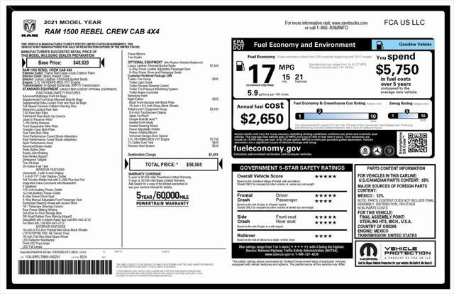 used 2021 Ram 1500 car, priced at $38,973