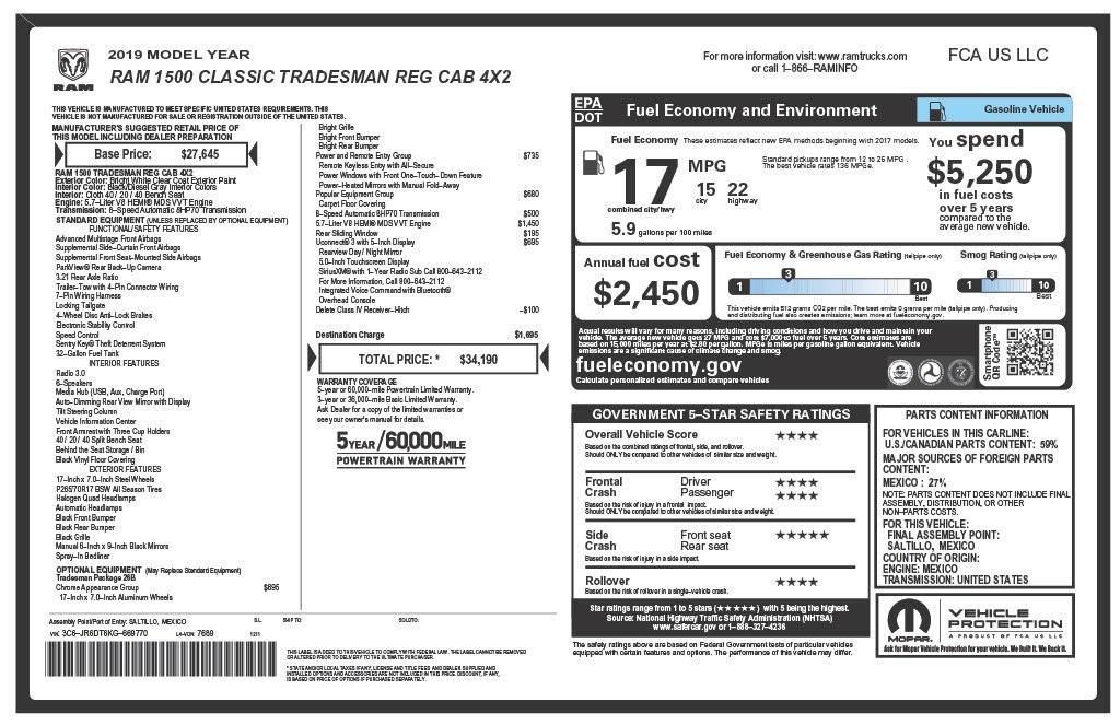 used 2019 Ram 1500 car, priced at $17,995