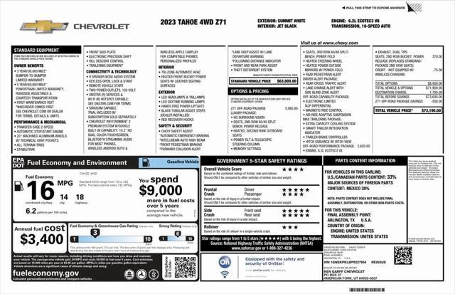 used 2023 Chevrolet Tahoe car, priced at $64,473