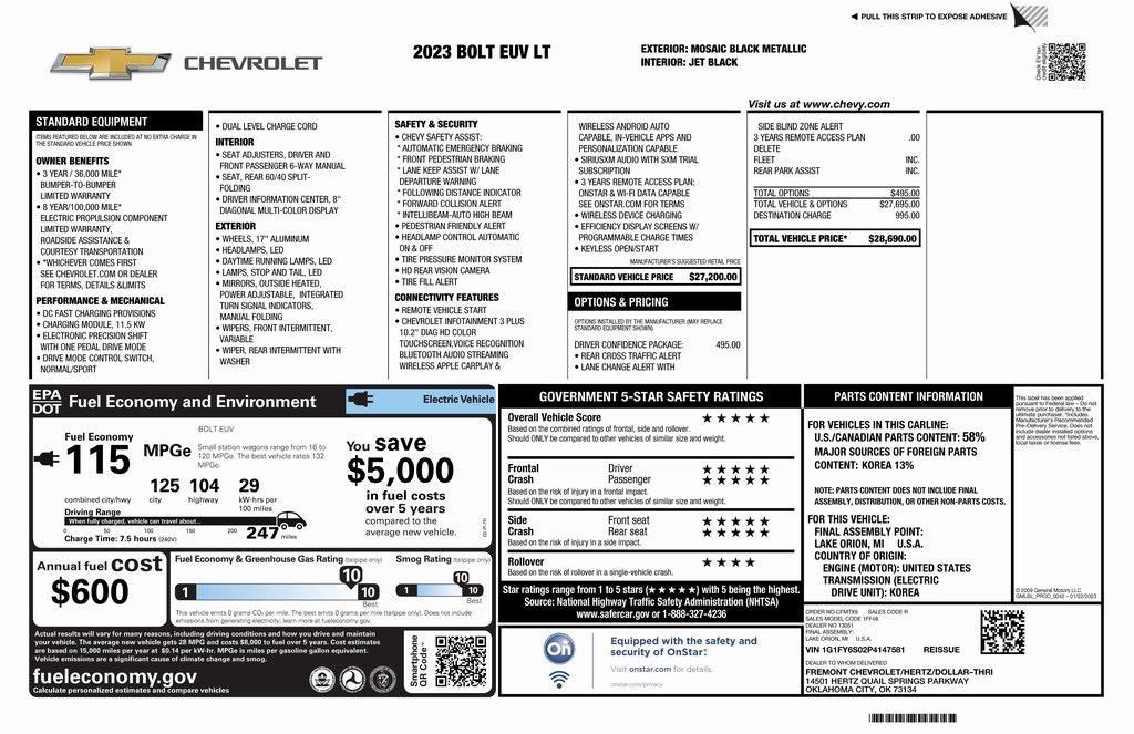 used 2023 Chevrolet Bolt EUV car, priced at $17,973