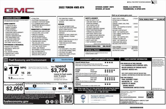 used 2022 GMC Yukon car, priced at $53,973