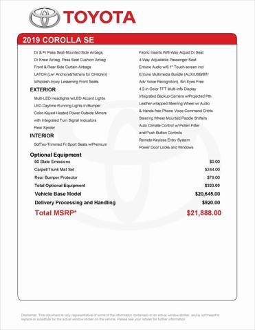 used 2019 Toyota Corolla car, priced at $14,995