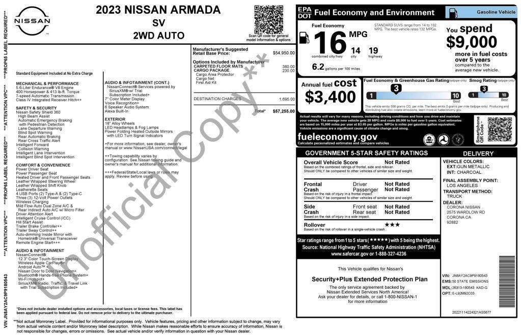 used 2023 Nissan Armada car, priced at $31,275