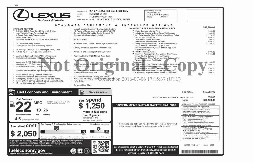 used 2016 Lexus RX 350 car, priced at $20,473