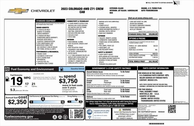 used 2023 Chevrolet Colorado car, priced at $36,573