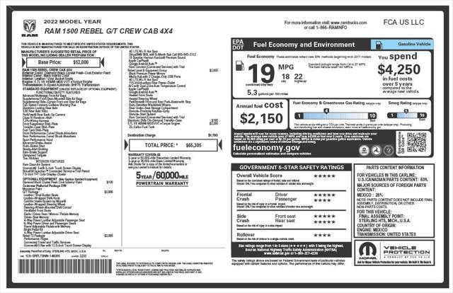 used 2022 Ram 1500 car, priced at $37,875