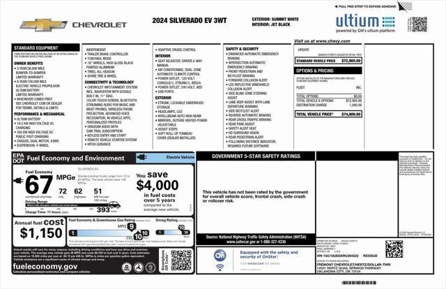 used 2024 Chevrolet Silverado EV car, priced at $50,973