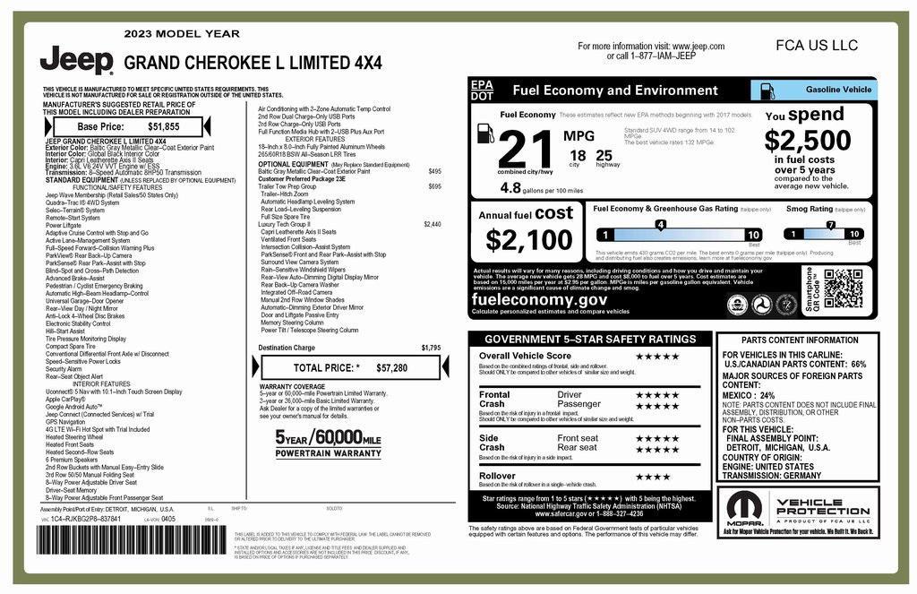 used 2023 Jeep Grand Cherokee L car, priced at $32,675