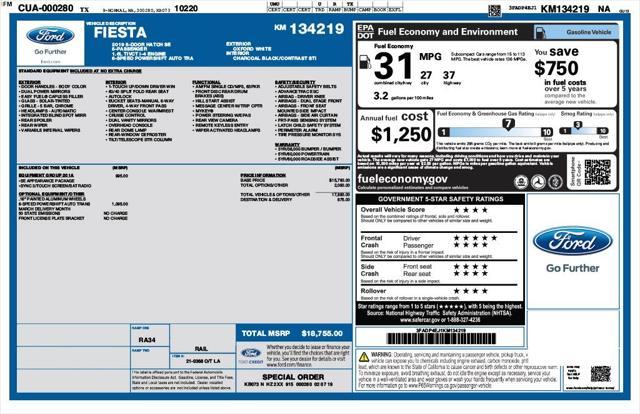 used 2019 Ford Fiesta car, priced at $9,295